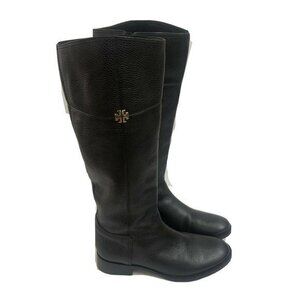 Tory Burch Riding Boots 9 M Black Leather.